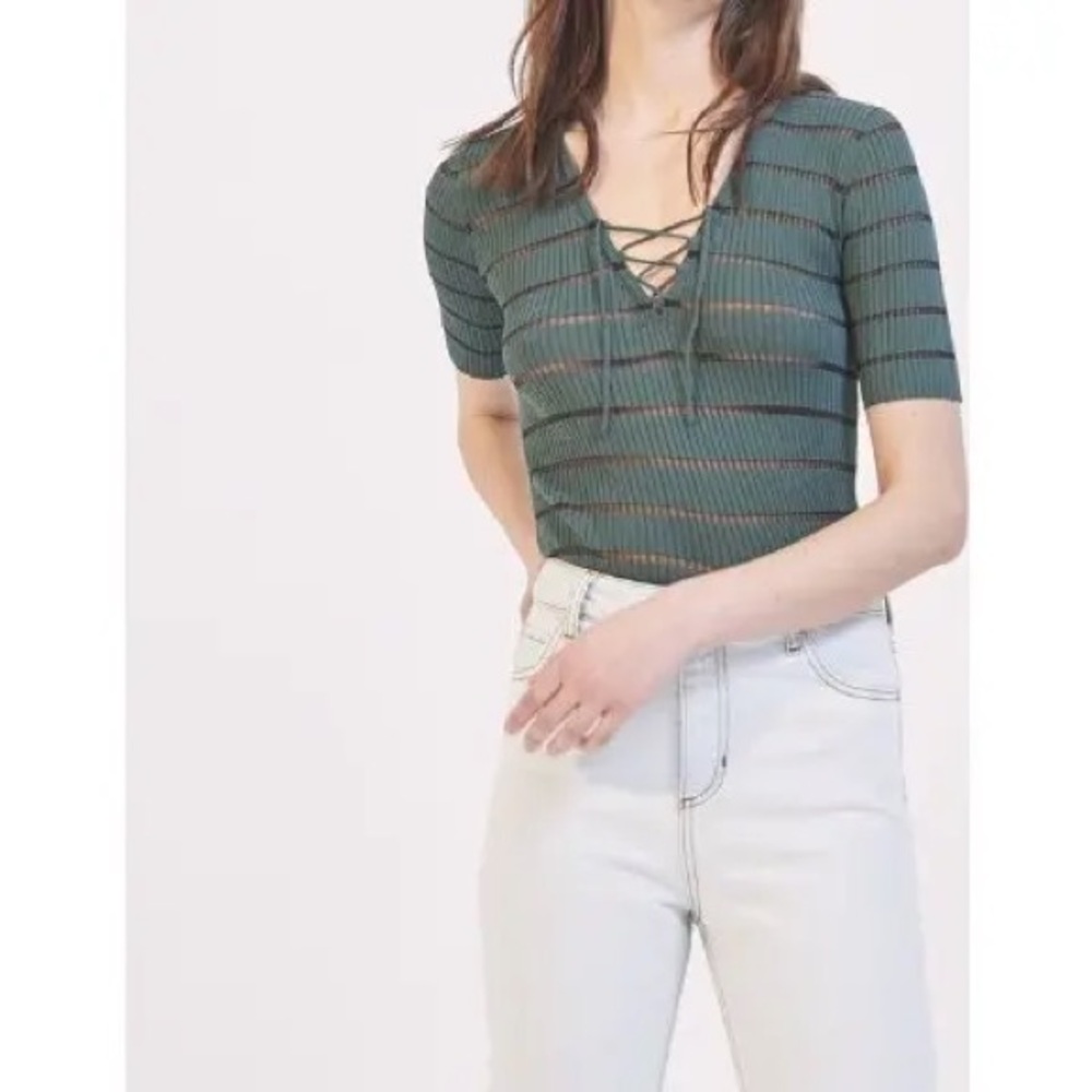 Sandro Green Knit Top